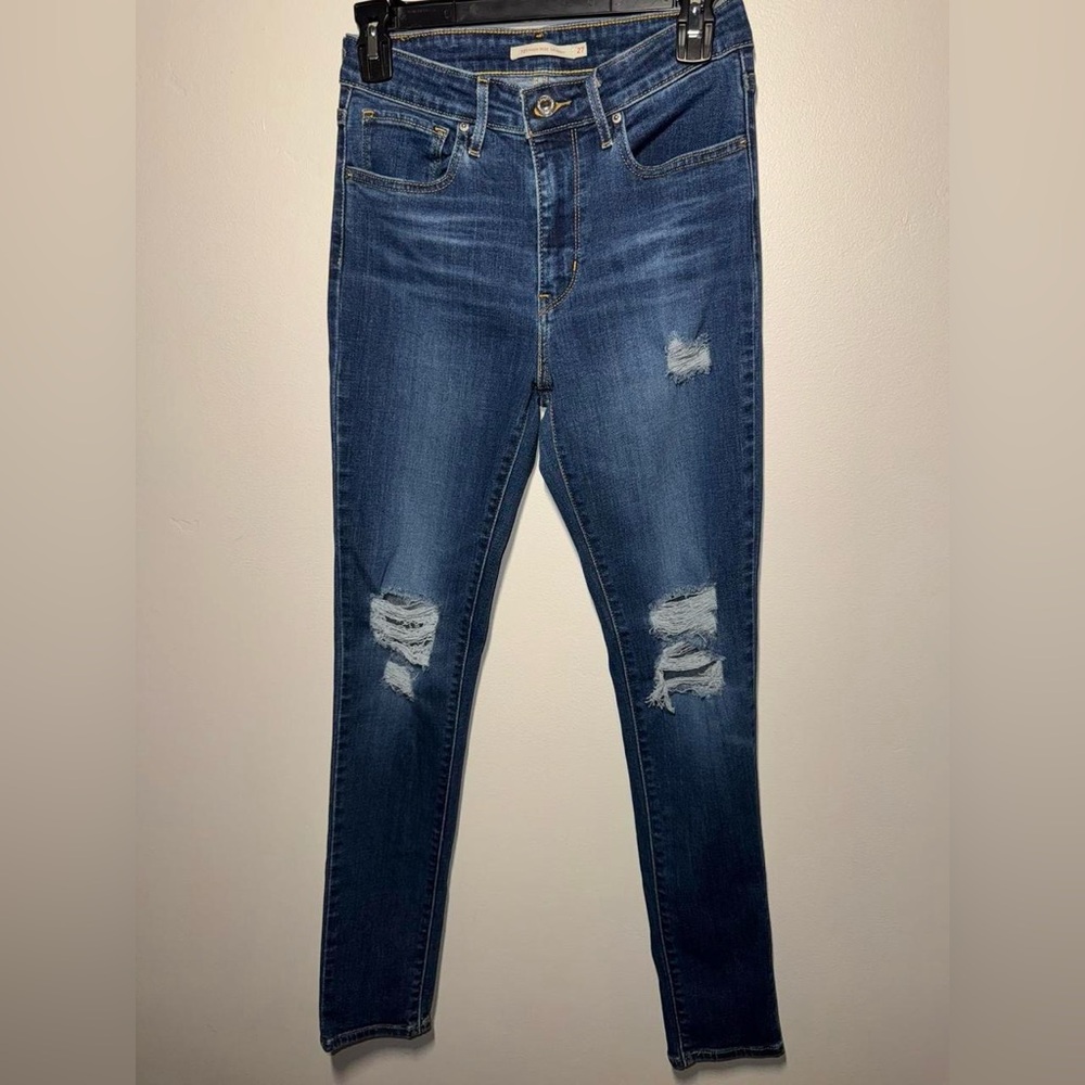 Levi's Women's Ripped Skinny Jeans - Dark Blue